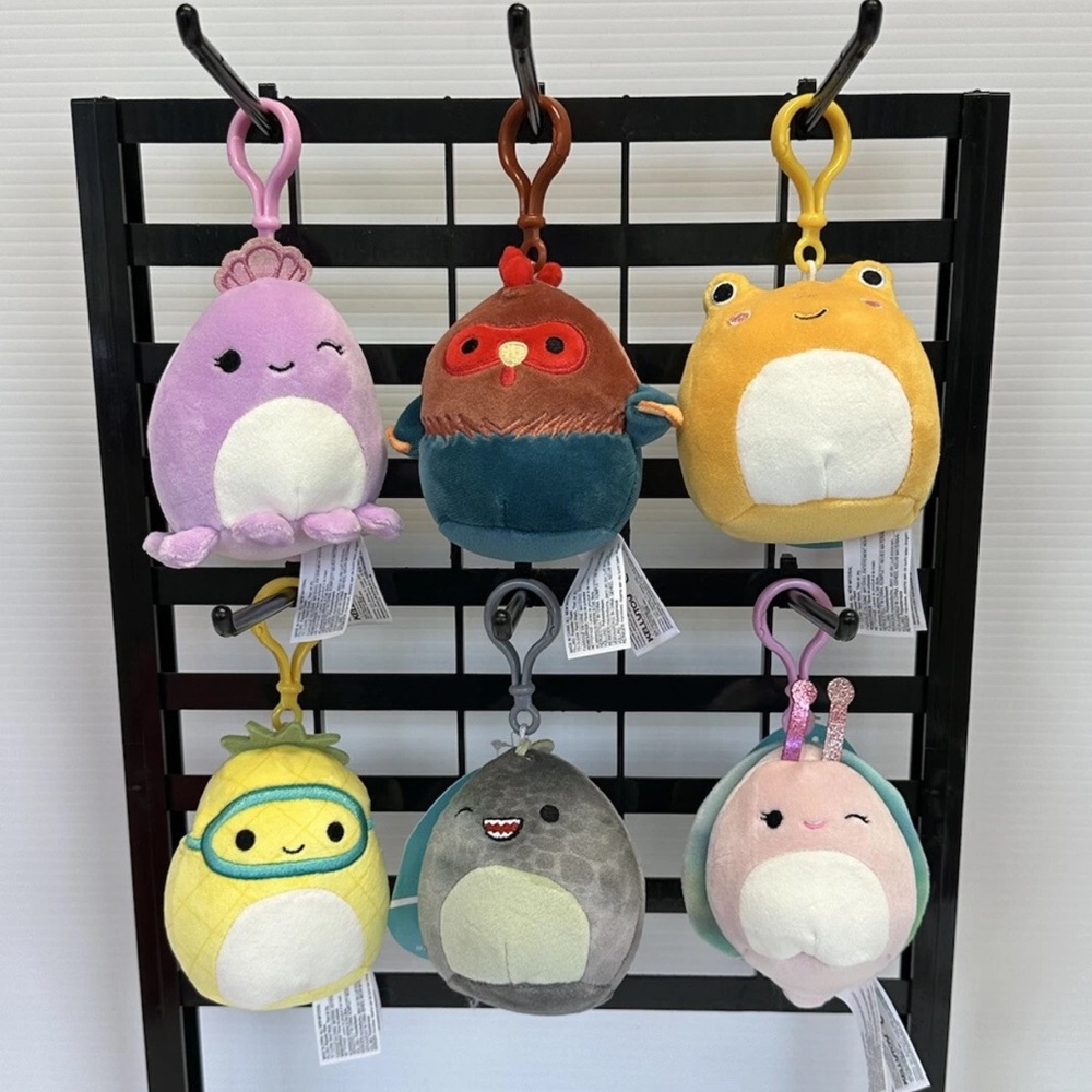 Set of 6  Squishmallow clips